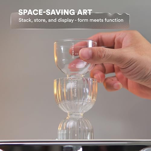 OVALWARE Dual-Dose Espresso Measuring Glass 30/60ml | Set of 2, Stackable - Image 6