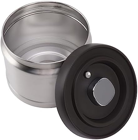 Sanpyl Vacuum Coffee Canister Food Storage Container, 304 Stainless Steel Airtight Food Storage Containers, Press Type Vacuum Sealed Container for Coffee Beans Tea Cereal (1100ML by Sanpyl