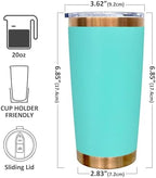 20 oz Tumbler Bulk Stainless Steel Tumblers with Lids and Straws MintGreen - Image 2