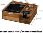 MOJAE 9-in-1 Espresso Knock Box and Espresso Tamper Station,Fits for 51-58mm Portafilter,Tamper and Distributor,Espresso Machine Accessories Organizer (Walnut) - Image 2