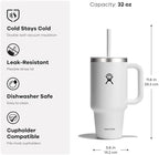 Hydro Flask 32 Oz Travel Tumbler with Handle, Lid and Straw - Insulated Stainless Steel in 32 Oz Cascade Blue - Image 2
