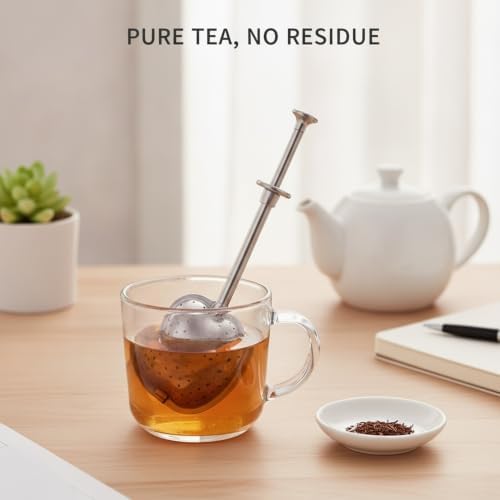 Stainless Steel Tea Infuser Ball with Fine Mesh, Snap-Lock Closure for Loose Leaf Tea in Mugs & Teapots (1 Count) - Image 2