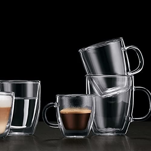 Bodum 5oz Bistro Double Wall Espresso Mug, High-Heat Borosilicate Glass, Set of 2, Clear, 5oz (Pack of 4) - Image 6
