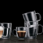 Bodum 5oz Bistro Double Wall Espresso Mug, High-Heat Borosilicate Glass, Set of 2, Clear, 5oz (Pack of 4) - Image 6