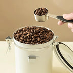 3 Pcs White Sealed Tank Stainless Steel Vacuum Container Tea Jar Food Containers Coffee Bean Airtight Can Flour Container Canister Sets - Image 5