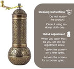 Decorative Handmade Coffee Grinder, Refillable Turkish Spice Mill, Manual Coffee Mill with Handle, Coffee Grinder Metal with Hand Crank 18 cm-7.1 inch (Antique) - Image 6