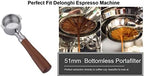 51mm Bottomless Portafilter Compatible with DeLonghi Espresso Machine Stainless Steel 51mm Portafilter 2 Ear for ECP3420/ECP3630/ECP3120/EC260BK/EC265/EC155/EC702/BCO430 Handle-RoseWooden - Image 7
