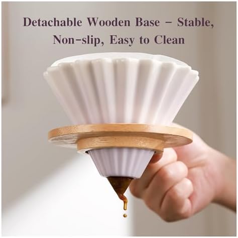 Ceramic Hand Brewing Coffee Filter Cup Reusable Filters Maker Funnel Dripper Cake Accessories(Blue) - Image 5