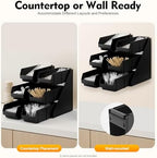 Serve Condiment Bin 3 Tier 6 Compartment Countertop Organizer Tea Station Organizer 20" L x 11" W x 13.8" H Plastic Containers Storage Bins for Coffee Shops Restaurants Dessert Shops bars - Image 5