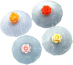 Hemoton Food Grade Silicone Cup Lids 8pcs Rose Flower Mug Covers Leakproof Cup Cover Airtight Seal Drink Cup Cover Hot Cup Lids for Coffee Tea Random Color - Image 4