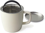 FORLIFE Dew Satin Finish Brew-In-Mug with Basket Infuser & Stainless Lid 11 oz. (Natural Cotton) - Image 4