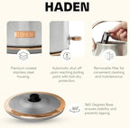 Haden Heritage 1.7 Liter Stainless Steel Electric Kettle, Hot Water Kettle with 360-Degree Base and Auto Shutoff, Steel & Copper - Image 3