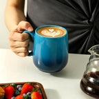 HASENSE 15oz Large Ceramic Mug Set, 4-Piece Blue Ombre Coffee Cups with Handle – Microwave & Dishwasher Safe for Cappuccino Latte Tea, Housewarming Present - Image 4