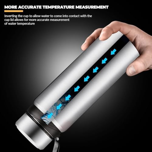 60 oz Smart Water Bottles with Digital Temperature Display Coffee Tea Infuser Bottle LED Thermal Cup Double Walled Vacuum Insulated Stainless Steel Flask Leak Proof Travel Mug Keep Warm (silver) - Image 3
