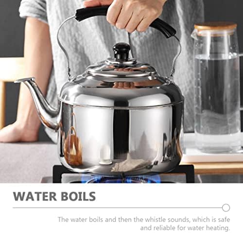 ERINGOGO 7 Liters Whistling Tea Kettle Stovetop, Stainless Steel Teapot Water Kettle with Fast Heating Base, Mirror Polished Camping Tea Maker for Gas, Induction - Image 6