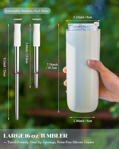 6 Pack 16 oz Sublimation Tumblers Blanks Bulk, Travel Coffee Tumblers - Image 6