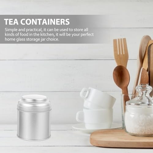 ibasenice 6 Pack Silver Tin Tea Canisters with Lids for Loose Leaves - Image 7