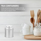 Housoutil 6pcs Double Lid Tea Tin Canisters, Tinplate, Wide Mouth Storage - Image 7
