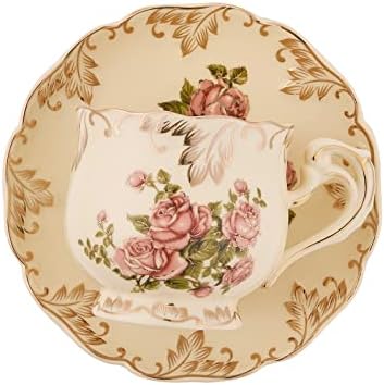 Tea Cups and Saucers Set of 4, 8 Oz (Pink Rose) - Image 6