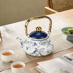 Enamel Tea Kettle, Vintage Tea Pot Stovetop with Folding Handle for Tea, Coffee, Milk(2L) - Image 7