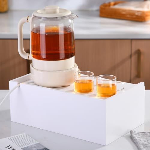 Cinnvoice Tea Bag Organizer Wooden Tea Storage Box, White - Image 4