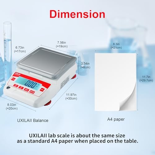 UXILAII Lab Scale 2200g x 0.01g Analytical Balance with 500g Calibration - Image 6