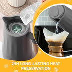 Ziliny 2 Pcs 34 oz Thermal Coffee Carafe for Keeping Hot/Cold Double Wall Vacuum Carafe with Insulated Glass Liner and Wood Handle Coffee Pot Container for Drinks Milk Tea Chocolates(Gray) - Image 3