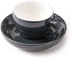 Espresso Cups and Saucers by Easy Living Goods - 3-Ounce Demitasse for Coffee, Set of 4, Assorted Colors (Modern) - Image 5