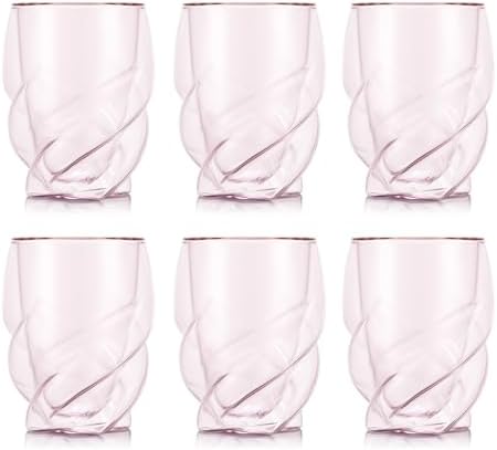 Bodum Double Walled Glasses Pack of 6 Pavina Paris Transparent Pink - 270 ml Cups - Dishwasher Safe Thermal Cup - Mouth-blown Borosilicate Glass by Bodum