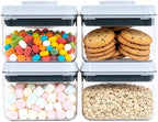 Pop Push Button Airtight Food Storage Containers 4 Pack (0.7Qt) by MiraFureBrand