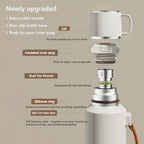 316 Stainless Steel Water Bottle 50 oz with Lidded Cup - Keep 24+ Hrs Warm for Hot & Cold Drinks - Leakproof Vacuum Insulated Thermal Flask with Handle for Travel Coffee - Image 3