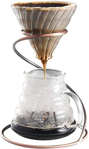 Reusable Metal Pour Over Coffee Dripper Stand（Bronze） Circinate Shaped with Drip Pot and Coffee Filter Dripper by TINTON+LIFE