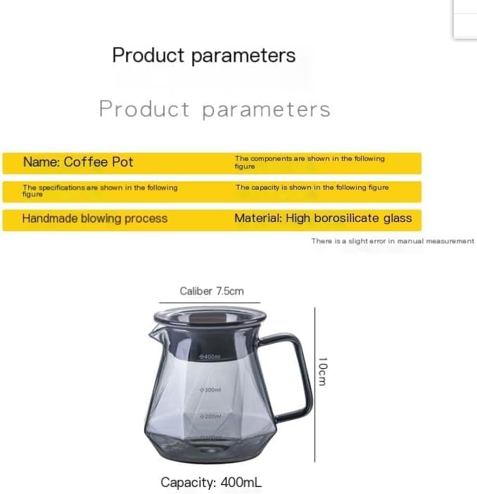 Glass Coffee Maker Carafe with V60 Dripper Server for Pour Over Coffee Brewing (600, Milliliters) - Image 2