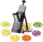 ONCE FOR ALL Safe Mandoline Slicer Pro, Veggie Slicer with Container, Black by ONCEFORALL