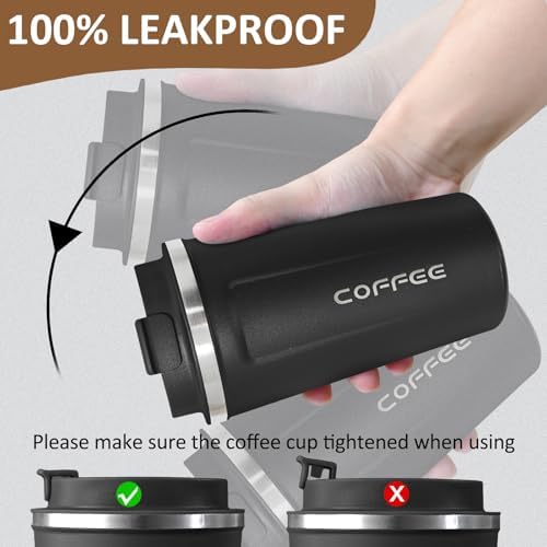 4 Pack Travel Coffee Mug 17oz Insulated Coffee Cup with Lid, Reusable Thermal Coffee Cup Stainless Steel Coffee Tumbler to Keep Hot & Cold Drinks for Car, Daily, Travel and Gifts, Multicolor - Image 4