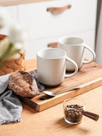 Kanwone Coffee Mugs 16oz, Stoneware Mugs Set, Ceramic Coffee Cups with Handle for Latte, Hot Tea, Cappuccino, Cocoa, Housewarming Wedding Gift, Microwave and Dishwasher Safe, Set of 6, Neutral White - Image 4