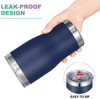 VEGOND 20oz Tumbler Stainless Steel Tumbler Cup with Lid And Straw Vacuum Insulated Double Wall Travel Coffee Mug(Navy Blue 12 Pack) - Image 5