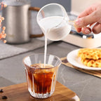 Espresso Shot Glass 2 Pack - 150ML Espresso Cups with Handle and Dual-Scale, Espresso Shot Glass with V-Shaped Mouth, 5oz Espresso Glass Measuring Cup Perfect for Espresso Shots and Milk Froth - Image 2