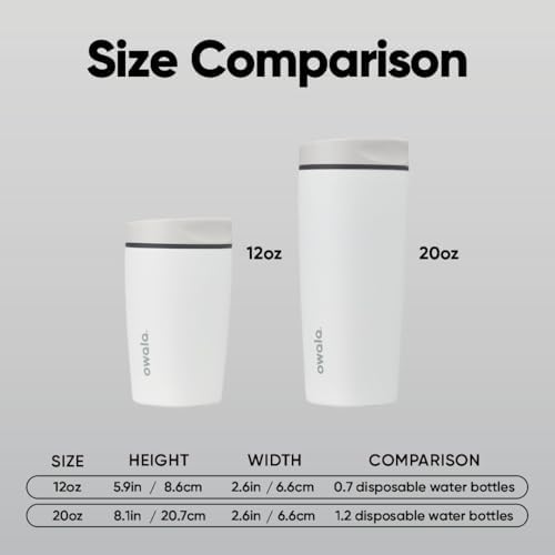 Owala SmoothSip Slider Insulated Stainless Steel Coffee Tumbler, Reusable Iced Coffee Cup, Hot Coffee Travel Mug, BPA Free 20 oz, Campfire Nights - Image 5