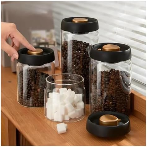 Manual Vacuum Sealed Coffee Can – Borosilicate Glass Tea Jar, Storage Container for Coffee Beans(1800ml) - Image 3