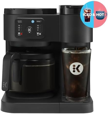 K-Duo Essentials Hot & Iced Coffee Maker Single Serve KCup Pod & 12-Cup Glass Carafe Dual Brew System 72oz Reservoir - Image 4