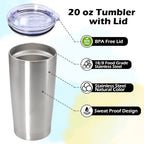 20oz Tumbler Insulated Tumblers Vacuum Coffee Mug with Lid SS 12Pack - Image 3