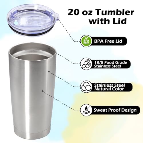 20oz Tumbler Insulated Tumblers Vacuum Coffee Mug with Lid SS 12Pack - Image 3