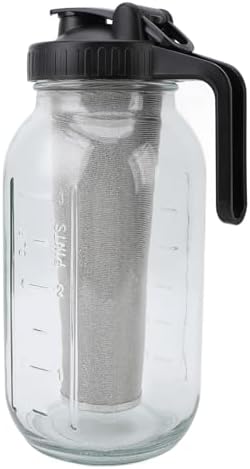 Bewinner Cold Brew Coffee Maker Pitcher 2000ml with Stainless Steel Filter, Thick Glass Iced Coffee Maker Jar with Spout Lid & Handle for Home Office, Easy Pour & Leakproof (2000ml) - Image 2
