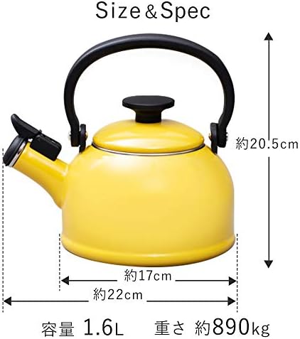Fuji Enamel CTN-1.6WK.LG Whistling Kettle, Induction Compatible, Cotton, 0.4 gal (1.6 L), Light Gray - Image 7