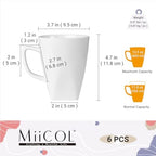 Miicol Porcelain Coffee Mugs Set of 6, Large Coffee Cups 14 oz - Image 3