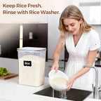 ComSaf Airtight Rice Storage Container with Lid 10Qt 2Pack, Large Capacity - Image 4