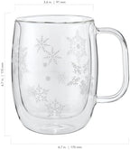 ZWILLING Sorrento Plus 4-pc Double-Wall Glass Snowflake Coffee Mugs, 12-oz, 355ml - Image 4