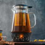 Elegant Glass Teapot with Built-In Tea Infuser & Stainless Steel Candle Warmer Base - 1000ml, Premium Gift Set for Tea Lovers, Perfect for Brewing and Keeping Tea Warm - Image 2