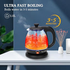 Taylor Swoden Electric Kettle with Tea Infuser, 1L Small Electric Tea Kettle with Keep Warm, LED Light Hot Water Boiler & Heater for Coffee & Teas, Auto Shut-Off & Boil Dry Protection, BPA Free, Black - Image 2